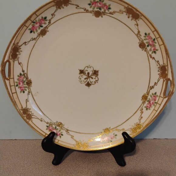 Nippon Japan Gold Encrusted Round Plate Vintage - Picture 2 of 4